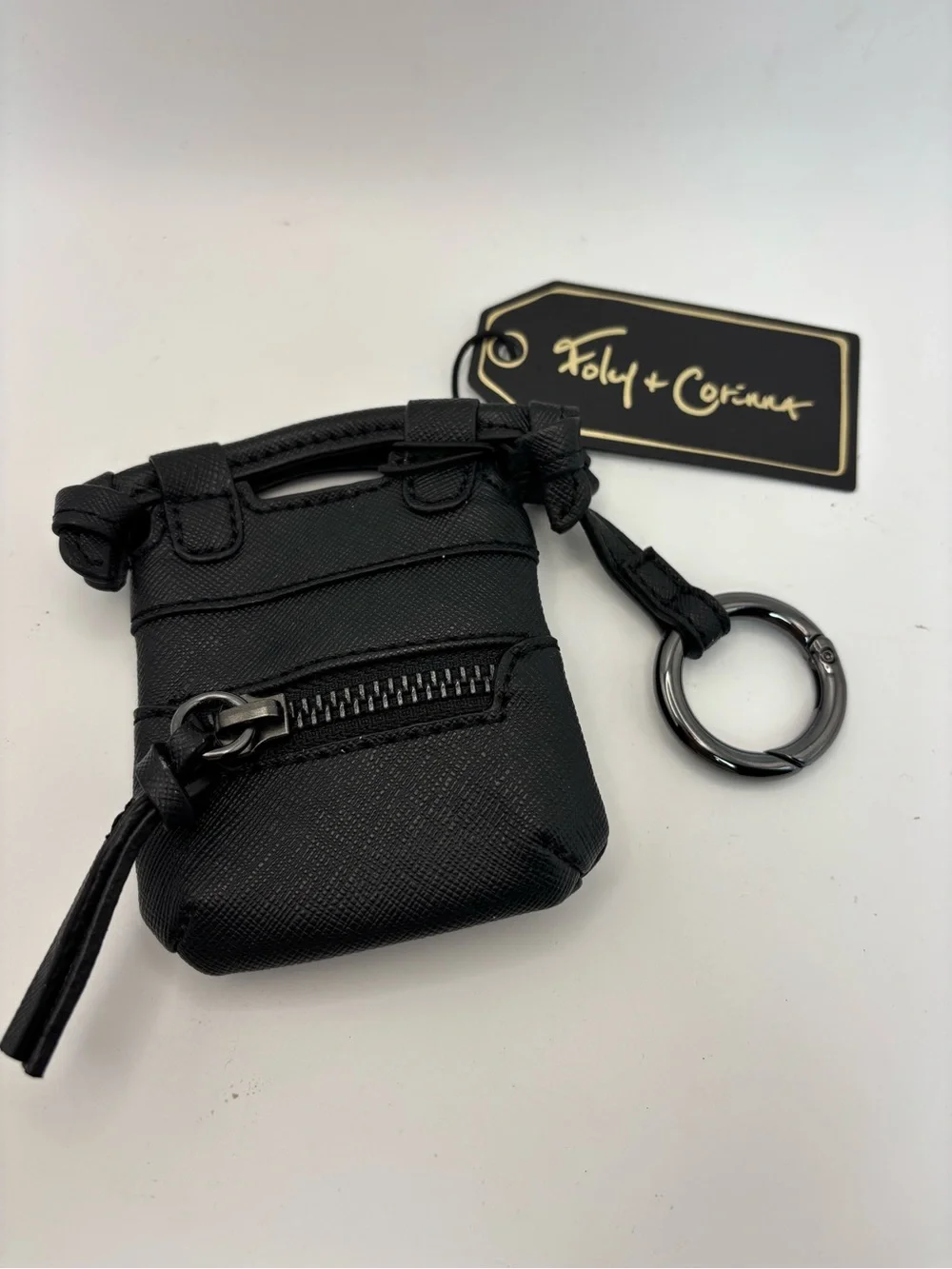 Foley + Corinna NWT Black Leather Mini Keychain Pouch